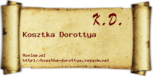 Kosztka Dorottya névjegykártya